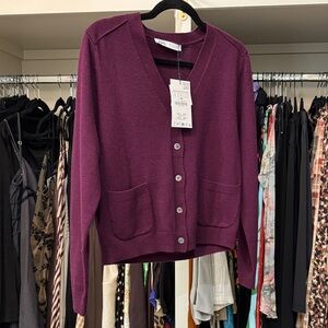 Zara Deep Purple Women's Cardigan Sweater